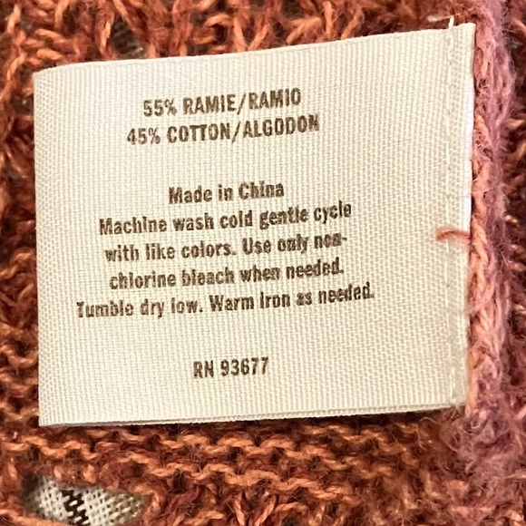 Pointelle Open Front Sweater Sz Large - Picture 8 of 8